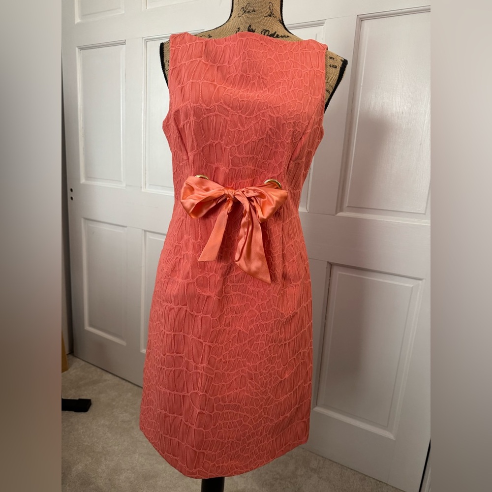 Taylor Pink Sheath Mini Dress Scoop Neck Sleeveless